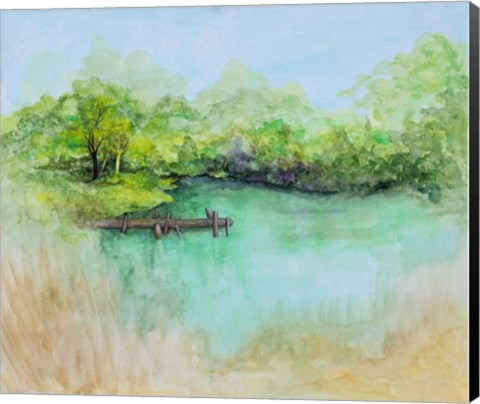 Framed Watercolor River Print