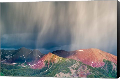 Framed Storm Moving Over Mountains Near Crested Butte, Colorado Print