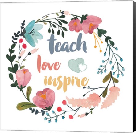 Framed Harriet Floral Teacher Inspiration I Print