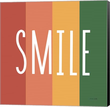 Framed Smile Rainbow Retro Print
