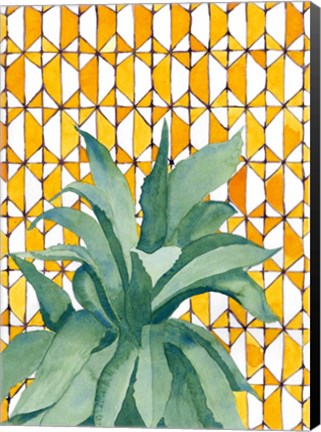 Framed Yellow Tile Agave Print