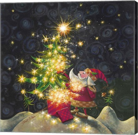 Framed Santas Star Tree Print
