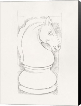 Framed Chess Set Sketch III Print