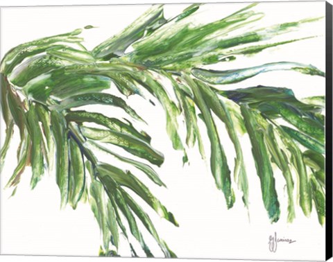 Framed Green Palm Leaves Print