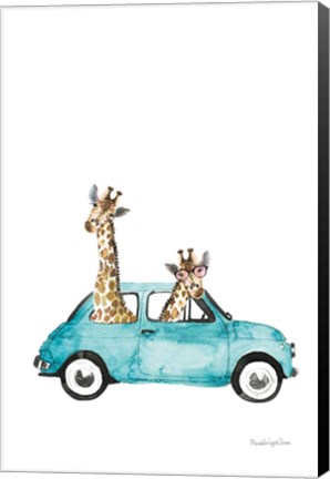 Framed Giraffe Joy Ride III No Balloons Print