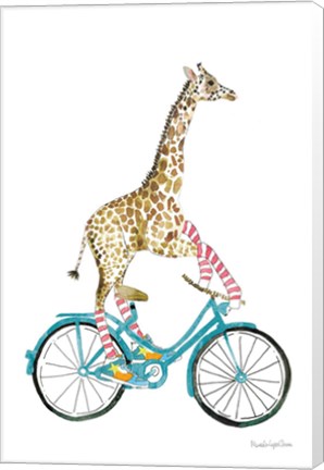 Framed Giraffe Joy Ride I No Balloons Print