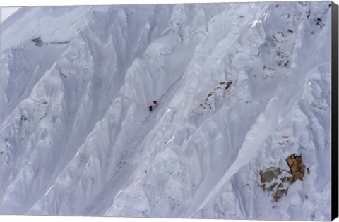 Framed Climbing Nevado Alpamayo Mountain in Peru Print