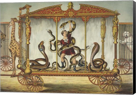 Framed Snake Wagon, circa 1874 Print