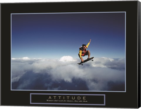 Framed Attitude - Skateboarder Print