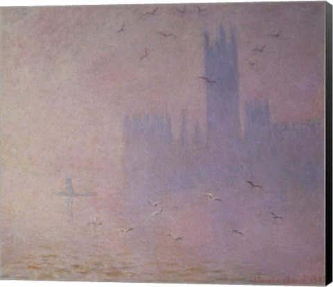 Framed Seagulls over the Houses of Parliament, 1904 Print