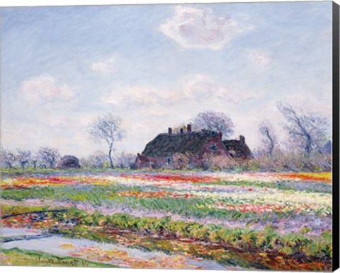 Framed Tulip Fields at Sassenheim, near Leiden, 1886 Print