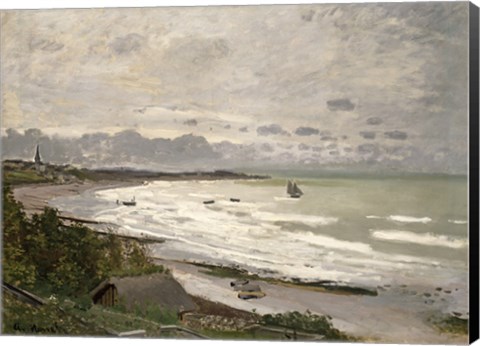 Framed Beach at Sainte Adresse, 1867 Print