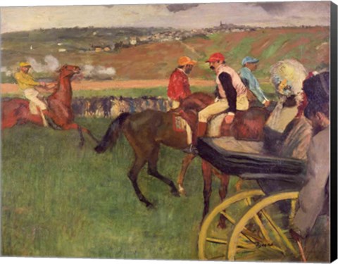Framed Race Course - Amateur Jockeys near a Carriage Print