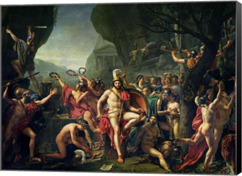 Framed Leonidas at Thermopylae, 480 BC, 1814 Print