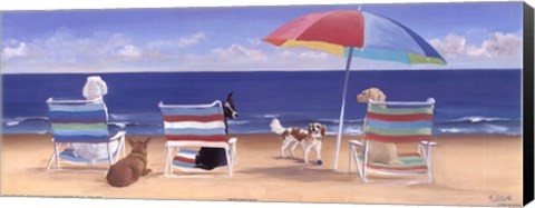 Framed Beach Chair Tails I Print
