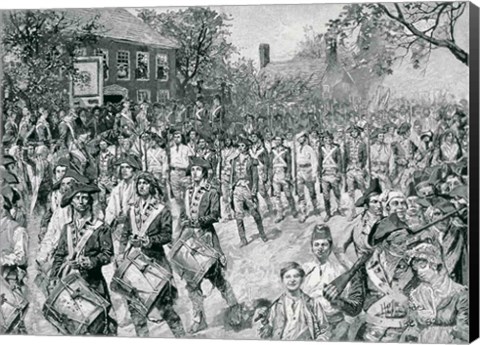 Framed Continental Army Marching Down the Old Bowery, New York, 25th November 1783 Print