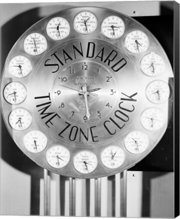Framed Time zone clock Print