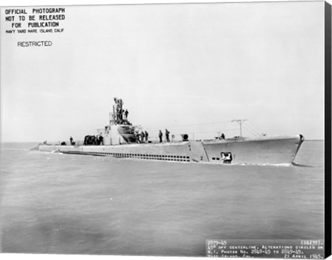 Framed USS Whale Early US  Submarine Print