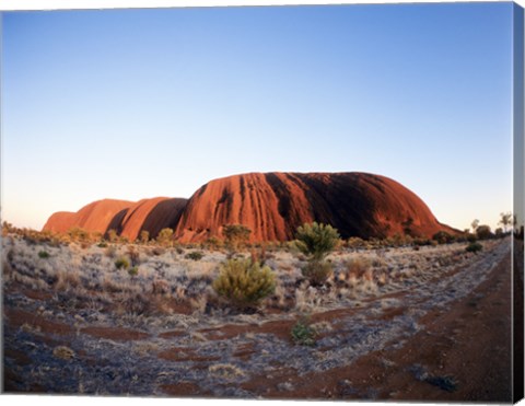 Framed Rock formation on a landscape, Ayers Rock, Uluru-Kata Tjuta Park Print