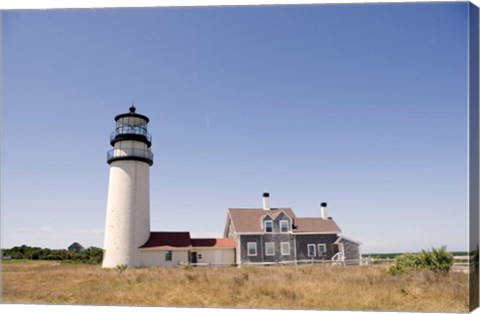 Framed Lighthouse in a field, Cape Cod Lighthouse (Highland), North Truro, Massachusetts, USA Print