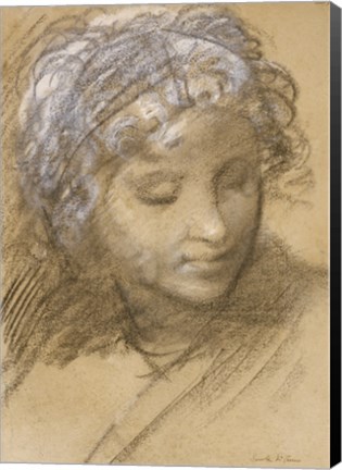 Framed Head of a Female Figure Print