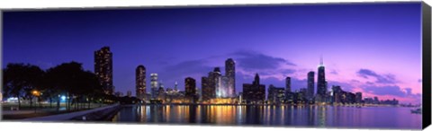 Framed Chicago Under a Purple Sky Print