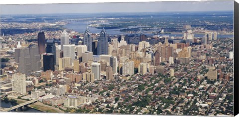 Framed Aerial view of a city, Philadelphia, Pennsylvania Print