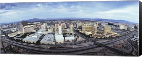 Framed Aerial view of a city, Las Vegas, Nevada Print