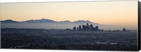 Framed Hazy Sky over Los Angeles, Panoramic View Print