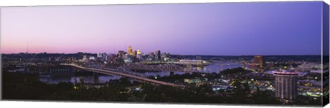 Framed Cincinnati, Ohio at Dusk Print