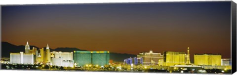 Framed Las Vegas skyline at night, Nevada Print