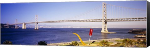 Framed Bridge over an inlet, Bay Bridge, San Francisco, California, USA Print