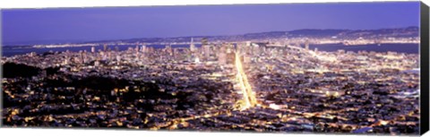 Framed Aerial view of a city, San Francisco, California, USA Print