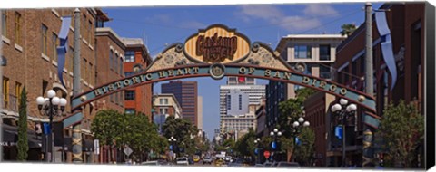 Framed Buildings in a city, Gaslamp Quarter, San Diego, California, USA Print