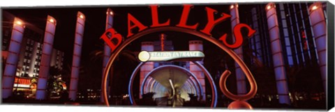 Framed Neon sign of a hotel, Bally&#39;s Las Vegas, Monorail Station, The Strip, Las Vegas, Nevada, USA Print