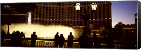 Framed Tourists looking at a fountain, Las Vegas, Clark County, Nevada, USA Print