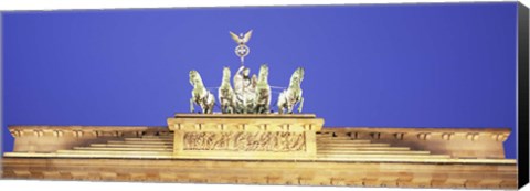 Framed Horses and Chariot statue on Brandenburg Gate, Berlin, Germany Print