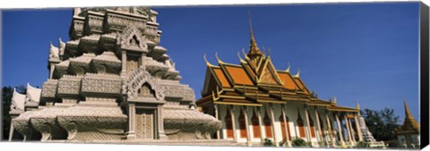 Framed Pagoda near a palace, Silver Pagoda, Royal Palace, Phnom Penh, Cambodia Print