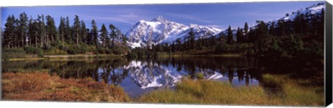 Framed Mt Shuksan, Picture Lake, North Cascades National Park, Washington State, USA Print