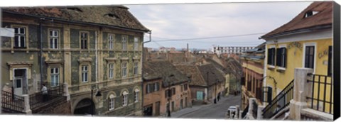 Framed Buildings in a city, Town Center, Big Square, Sibiu, Transylvania, Romania Print