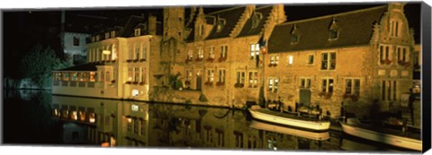 Framed Houses at the waterfront, Bruges, Flanders, Belgium Print