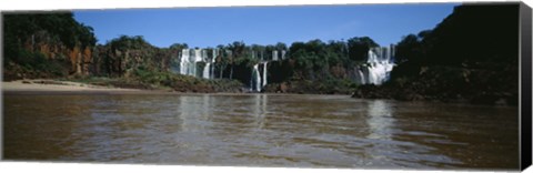 Framed Waterfall in a forest, Iguacu Falls, Iguacu National Park, Argentina Print