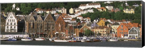 Framed Boats on the Water, Bergen, Norway Print