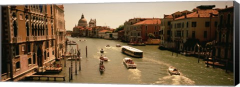 Framed High angle view of boats in water, Venice, Italy Print