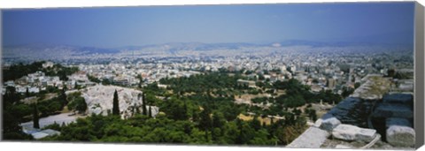 Framed High angle view of a city, Acropolis, Athens, Greece Print