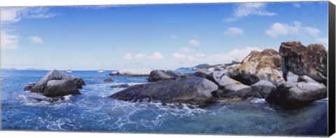 Framed Rock formations in the sea, The Baths, Virgin Gorda, British Virgin Islands Print