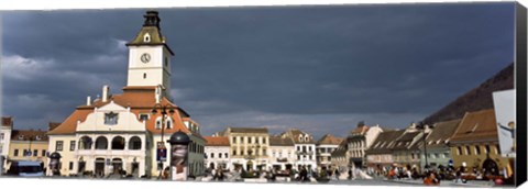 Framed Town Center, Brasov, Transylvania, Romania Print