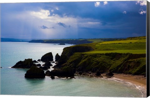 Framed Ballydowane Beach, Copper Coast, County Waterford, Ireland Print