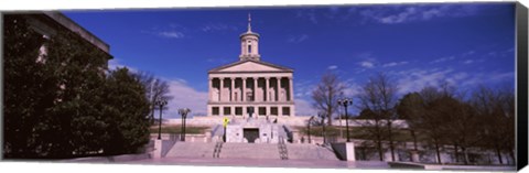 Framed Government building in a city, Tennessee State Capitol, Nashville, Davidson County, Tennessee, USA Print