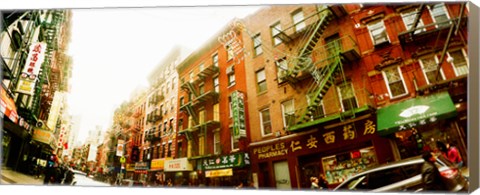 Framed Buildings along the street, Chinatown, Manhattan, New York City, New York State, USA Print